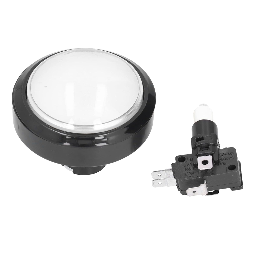 Boton Para Maquinita Blanco Redondo Con Luz Con Microswitch 45mm