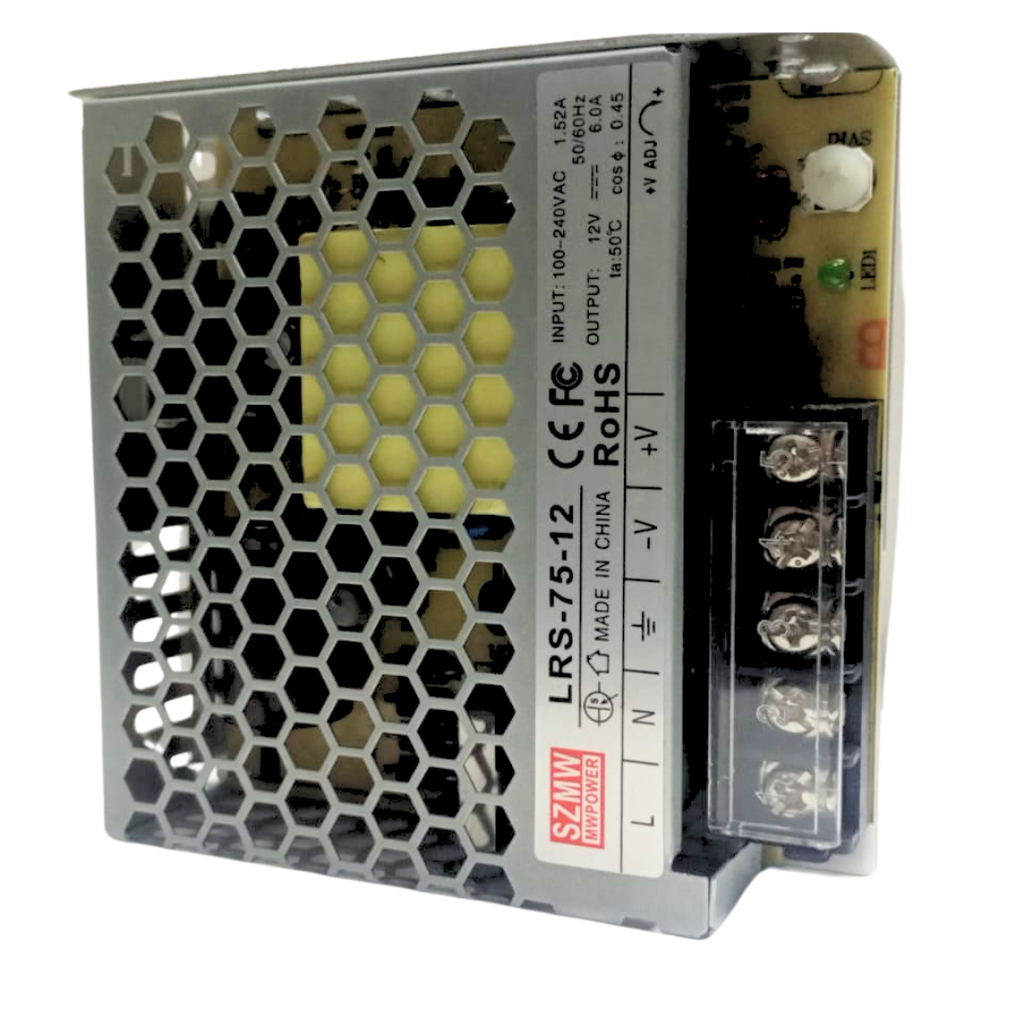 Fuente De Voltaje Conmutada 12V 6A LRS-75-12