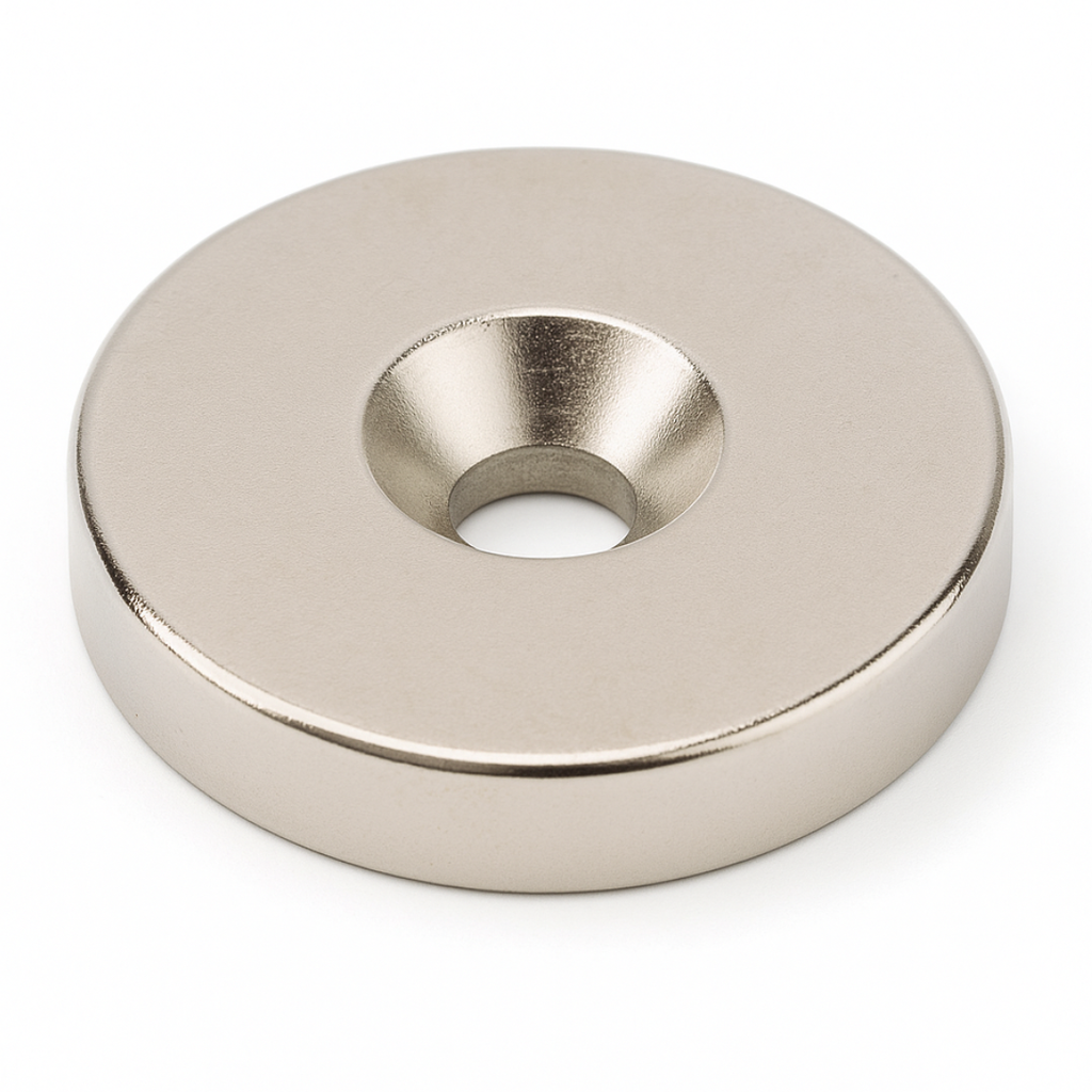 Imán de Neodimio Tipo Aro 25x3mm con Orificio 6mm