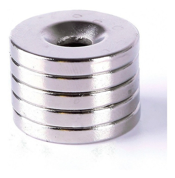 Iman De Neodimio Tipo Dona 25x3mm Agujero 6mm