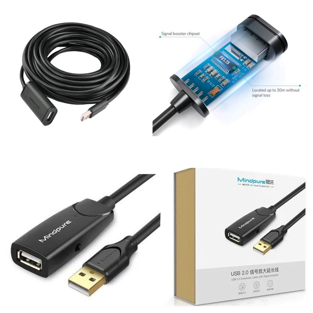 Extensión USB Con Amplificador 20Mts MINDPURE