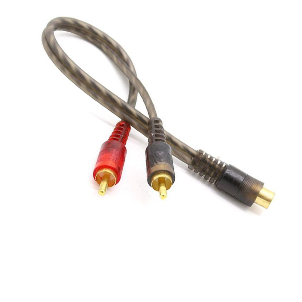 Cable Tipo Y 1 Rca Hembra A 2 Rca Macho Dorado