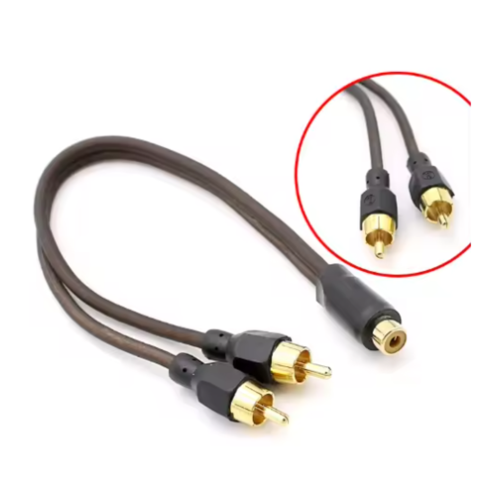 Cable Tipo Y 1 Rca Hembra A 2 Rca Macho 100% Cobre