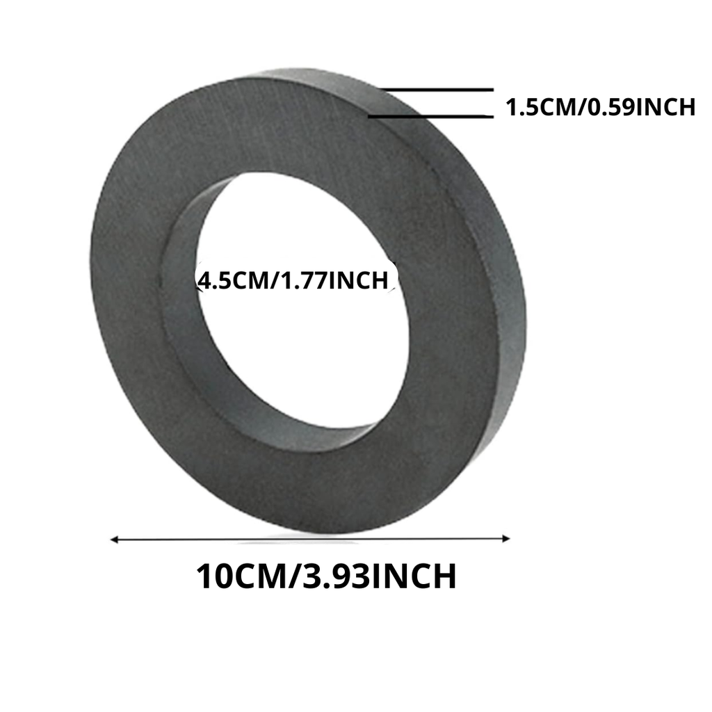 Imán de Ferrita Tipo Aro 100x15mm con Orificio 45mm