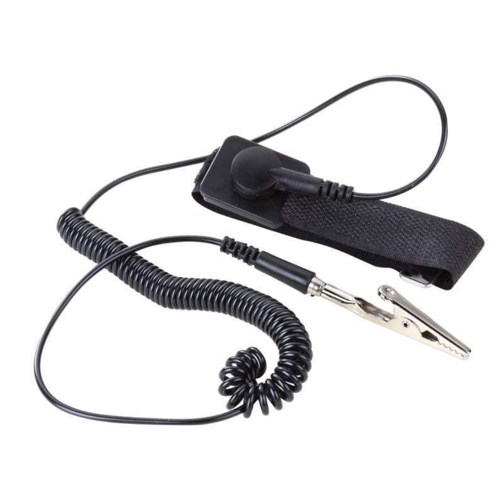 Pulsera Antiestática Negra Con Cable