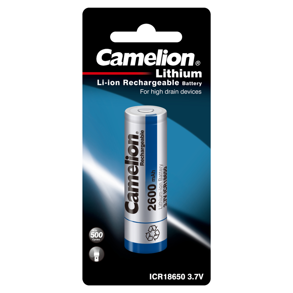 Batería CAMELION Recargable De Litio 18650 3.7V 2600mAh