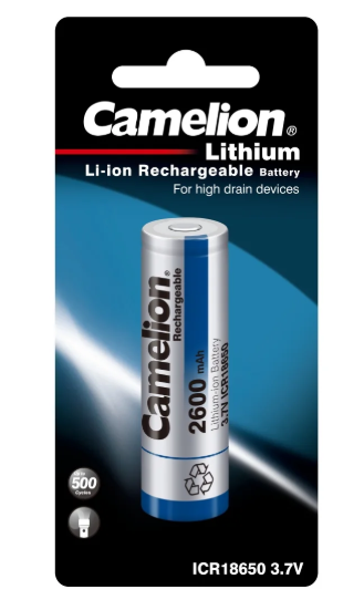 Batería Camelion Recargable De Litio 18650 3.7V 2600mAh