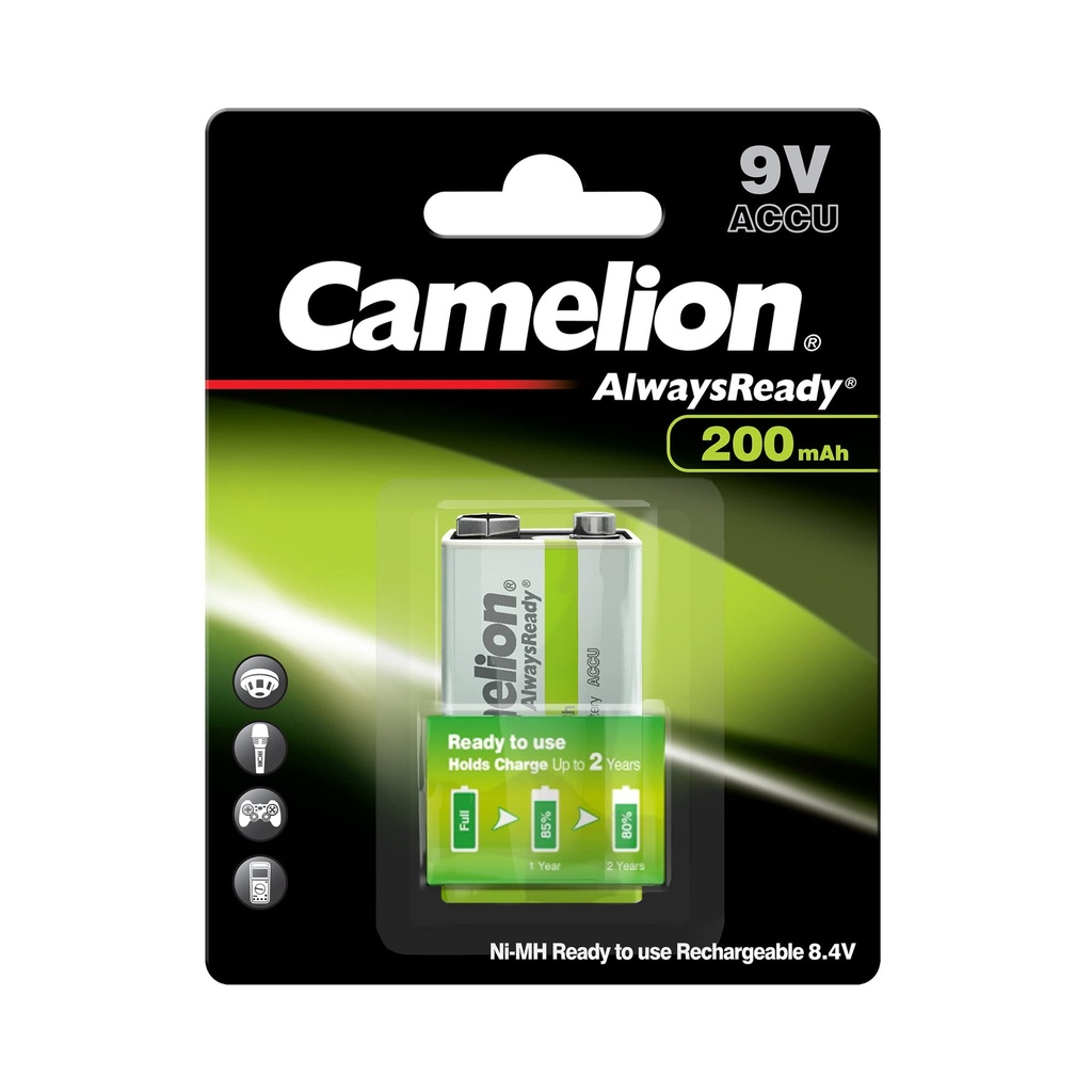 Batería CAMELION Recargable NiMH 9V 200mAh