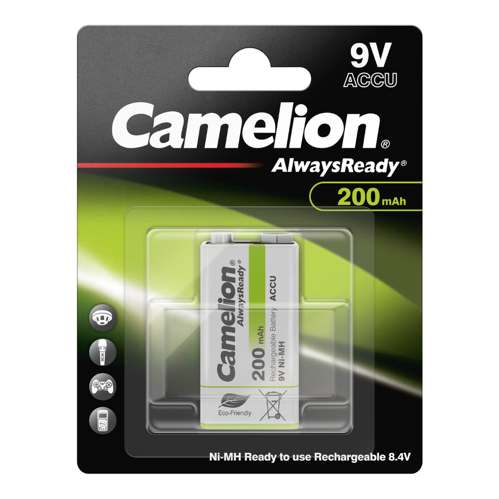 Batería CAMELION Recargable NiMH 9V 200mAh