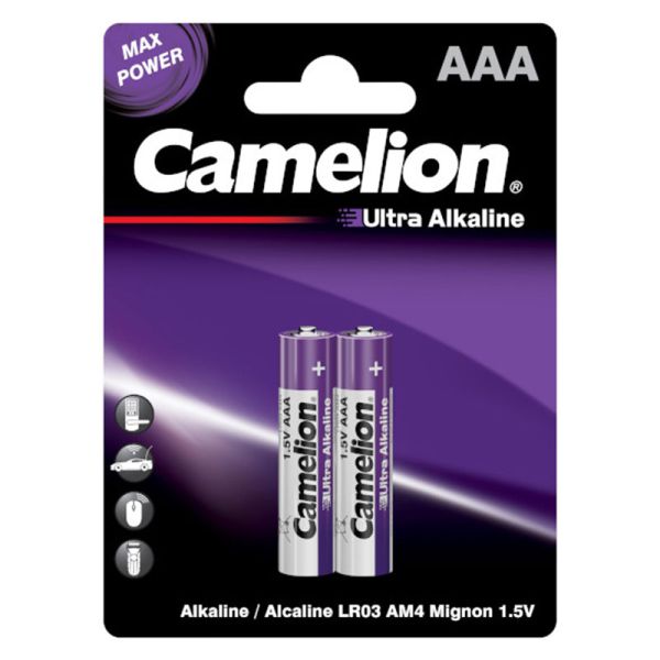 Batería CAMELION Ultra Alcalina AAA 1.5V Paquete De 2 Baterías