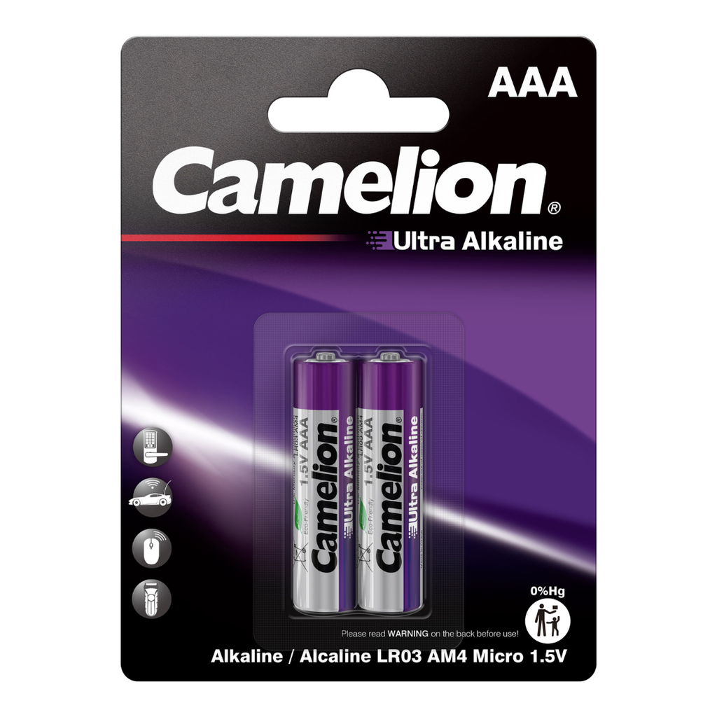 Batería CAMELION Ultra Alcalina AAA 1.5V Paquete De 2 Baterías