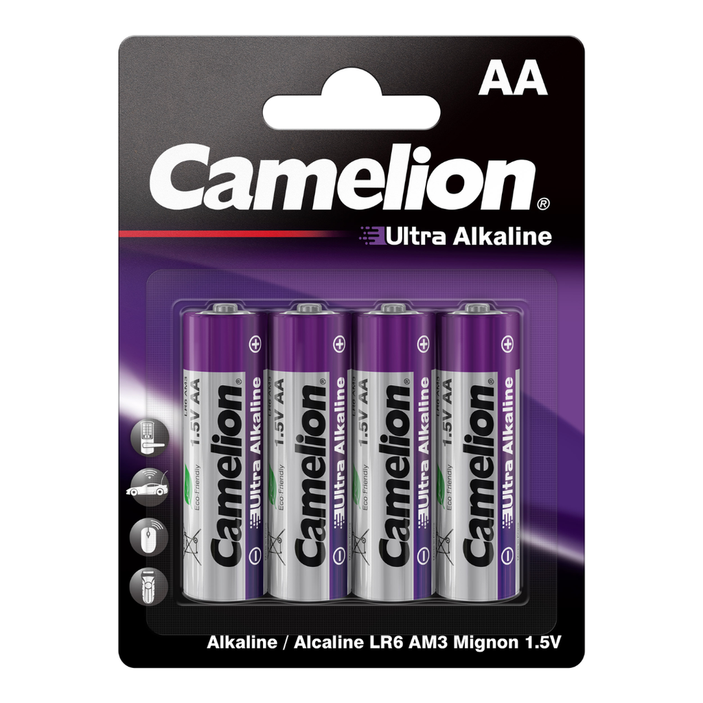 Batería CAMELION Ultra Alcalina AA 1.5V Paquete De 4 Baterías