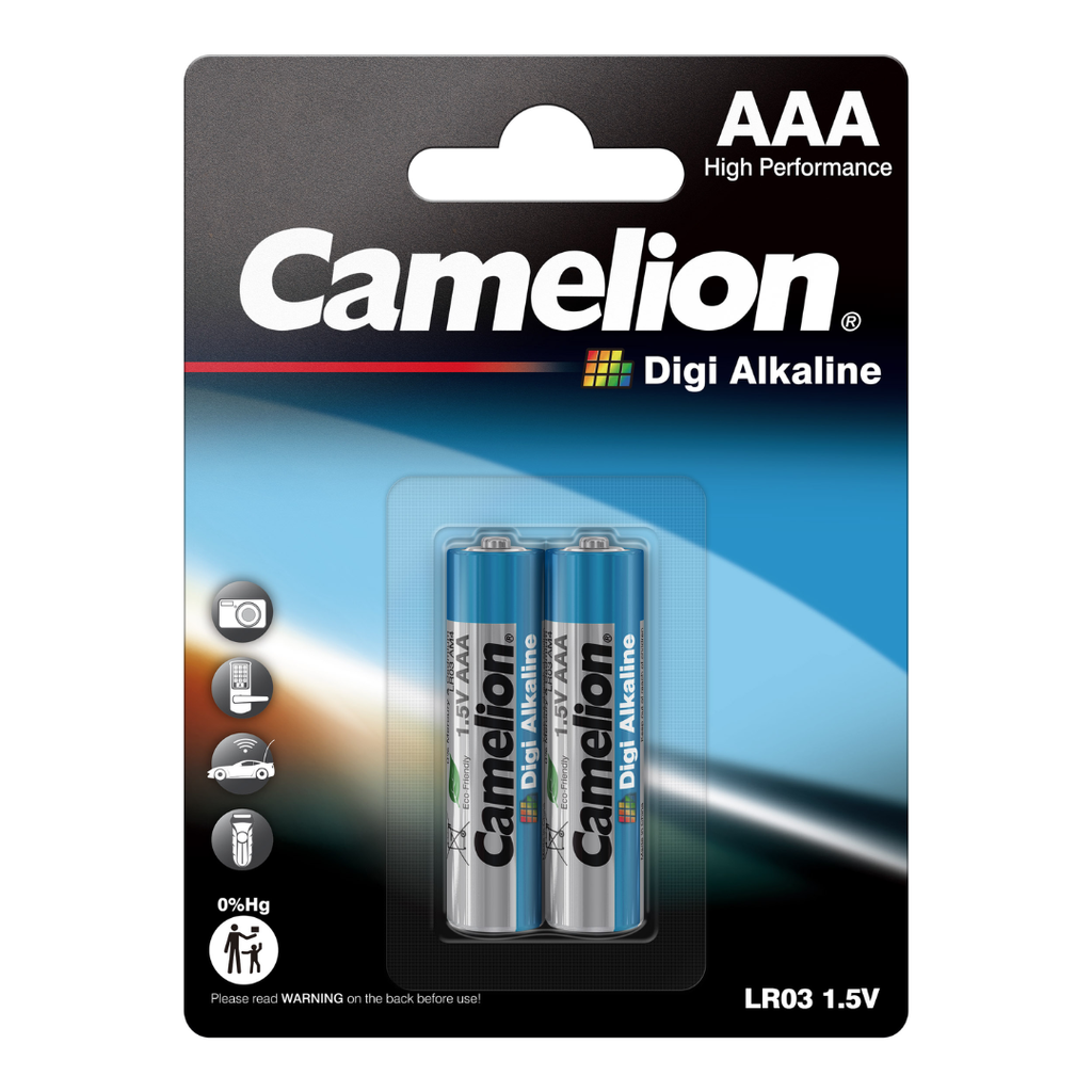 Batería CAMELION Digi Alcalina AAA 1.5V Paquete De 2 Baterías