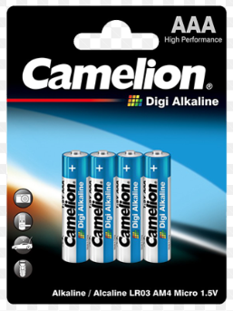 Batería CAMELION Digi Alcalina AAA 1.5V Paquete De 4 Baterías