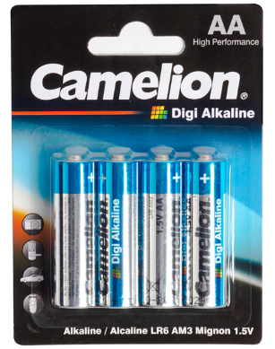 Batería Camelion Digi Alcalina AA 1.5V Paquete De 4 Baterías