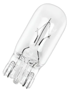 Foco Incandescente T10 Blanco Cálido Tipo Pellizco 12V 3W