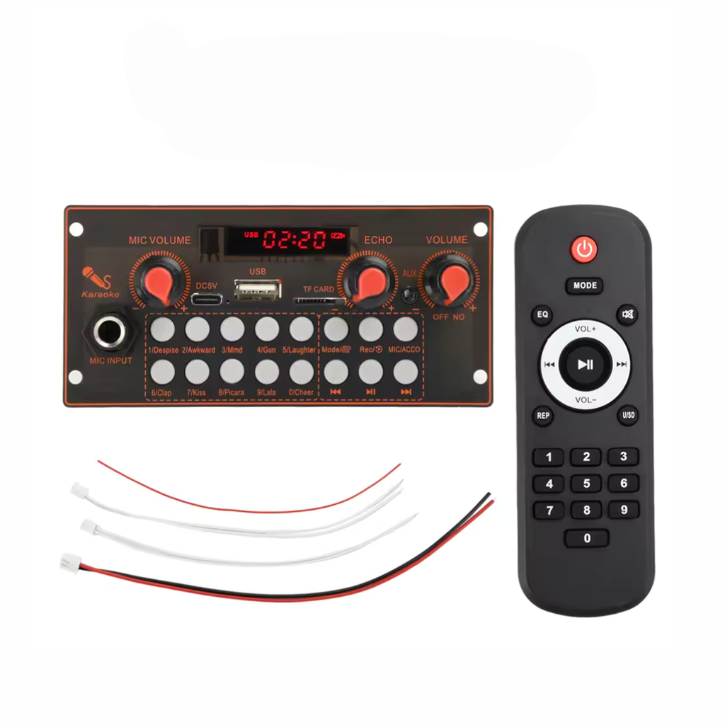 Modulo Amplificador MP3/FM/BLUETOOTH 2*10W con entrada para microfono