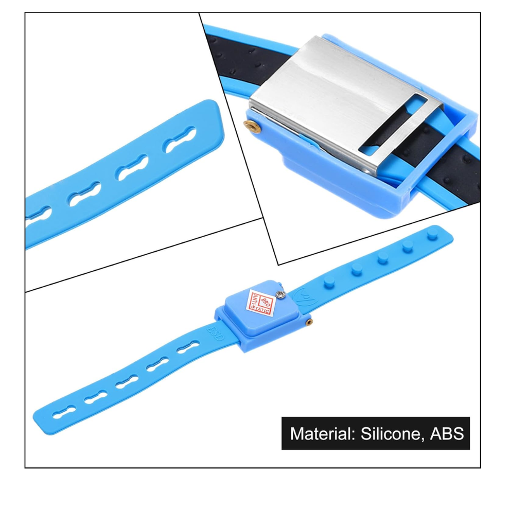 Pulsera Antiestática Inalámbrica Ajustable color Celeste