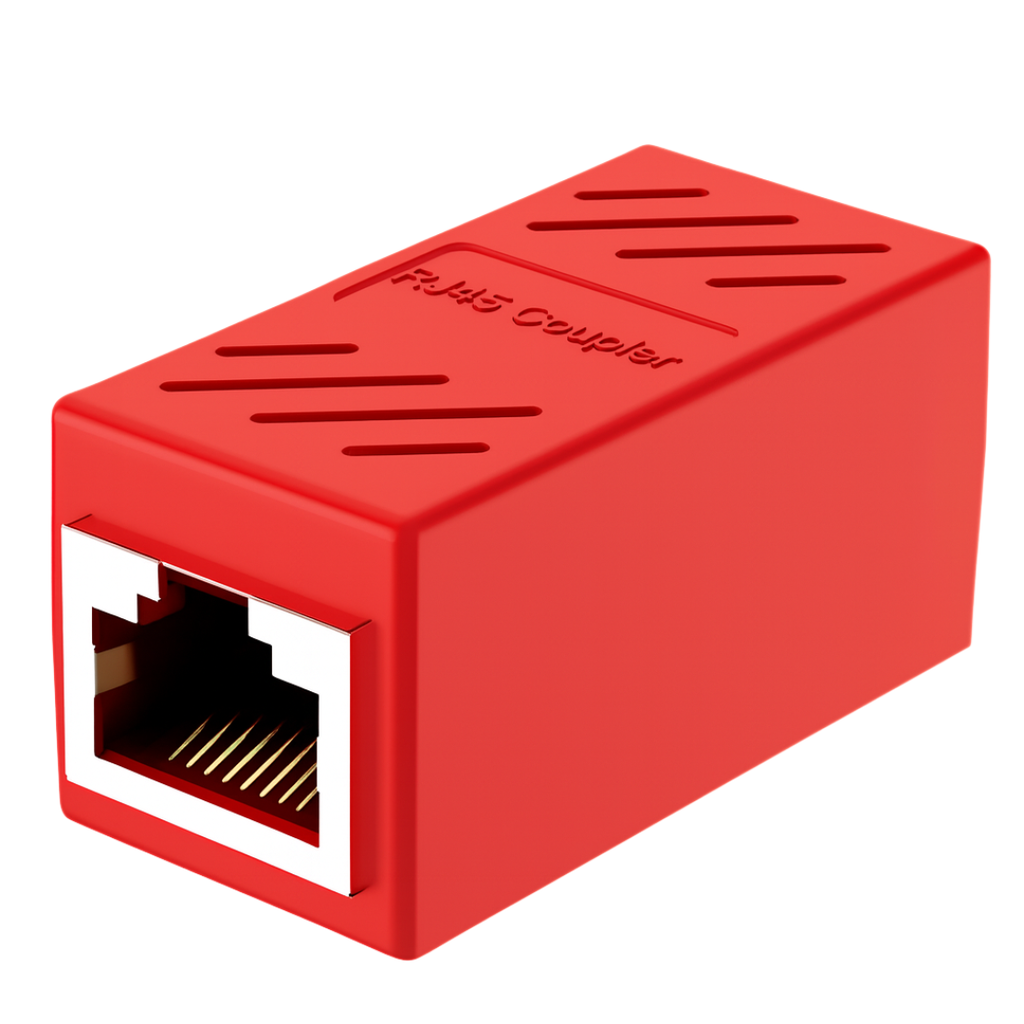 Unión RJ45 Hembra-Hembra Alta Calidad Color Rojo