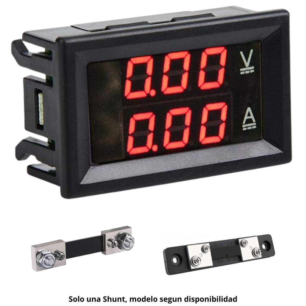 Voltímetro Y Amperímetro Digital 0-100V 100A DC Con Shunt
