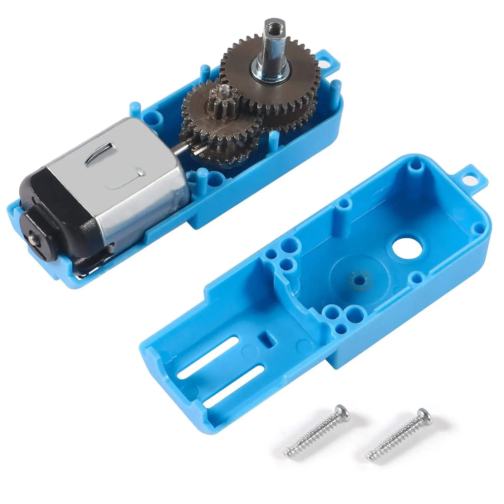 Motorreductor Azul Doble Eje Con Engranajes Metalicos