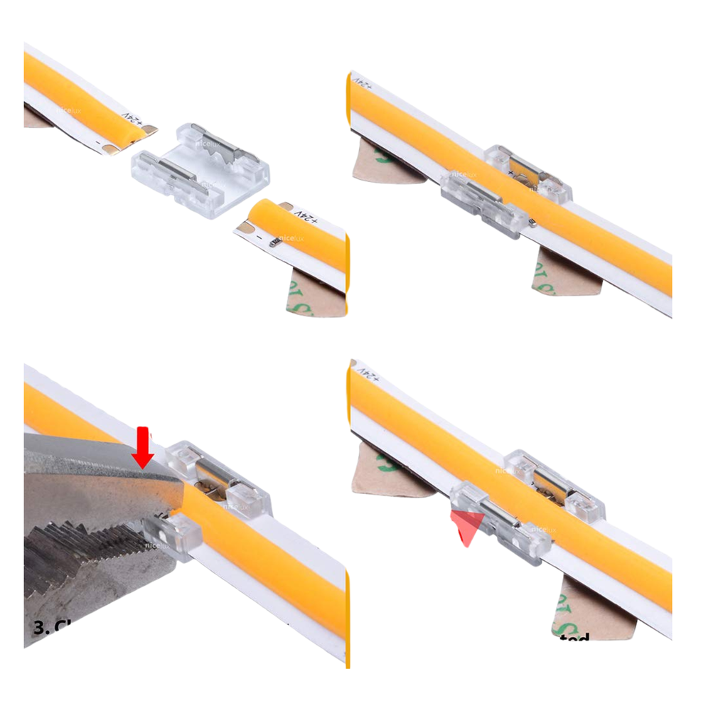 Union Para Tira Led Cob 2 pines 8mm