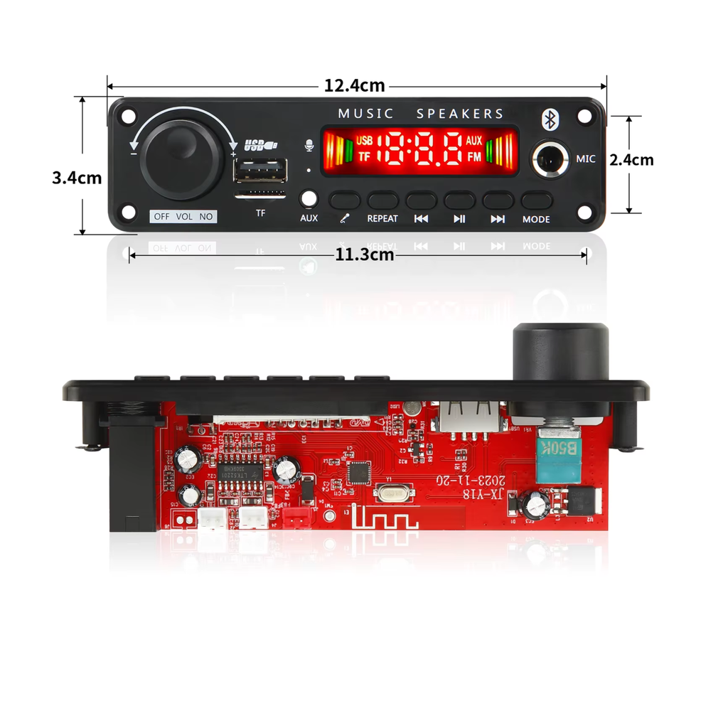 Modulo Amplificador Con MP3/FM/BLUETOOTH 2*25W 7-22V