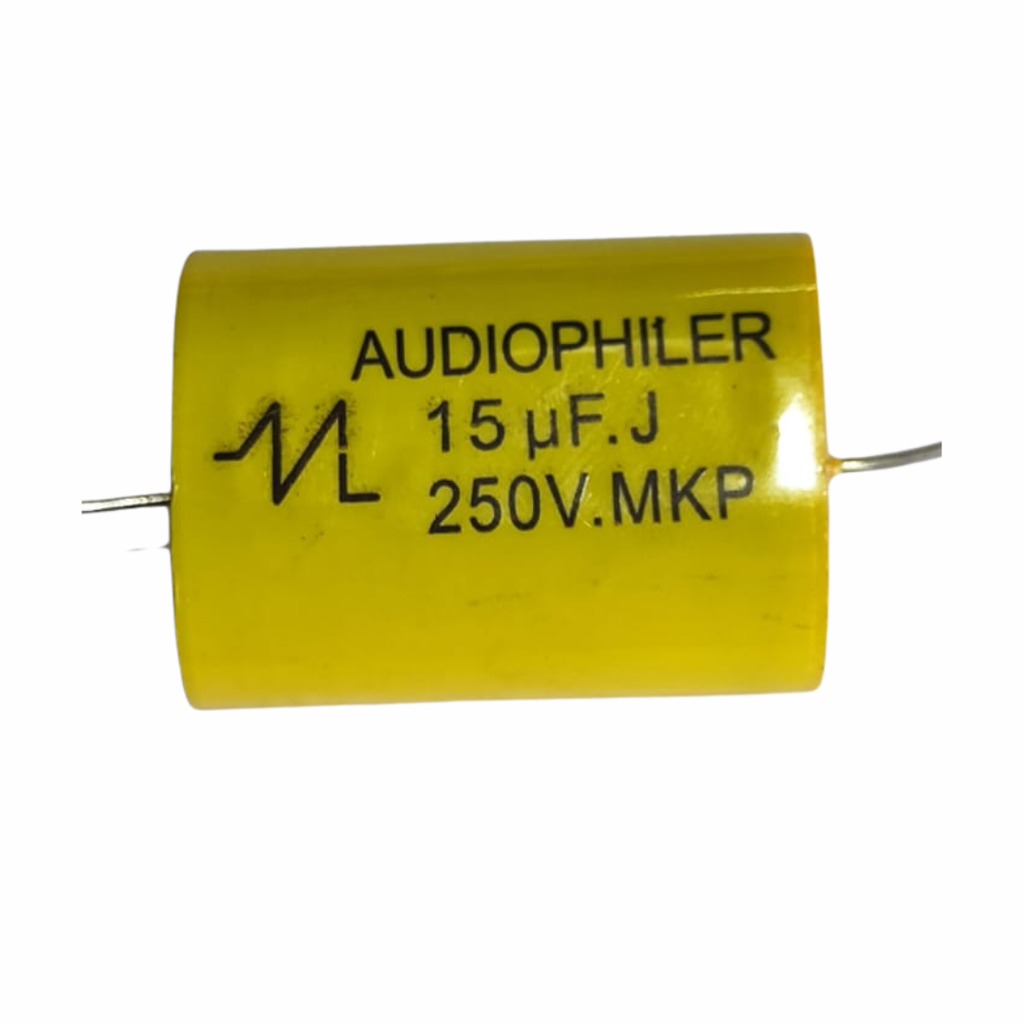 Capacitor De Audio 15uF 250V Amarillo Polipropileno