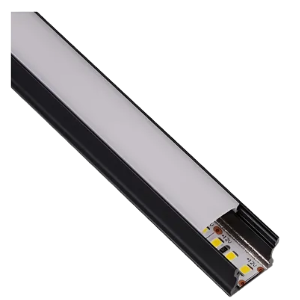 Perfil De Aluminio Color Negro Para Tira Led 1.5mts