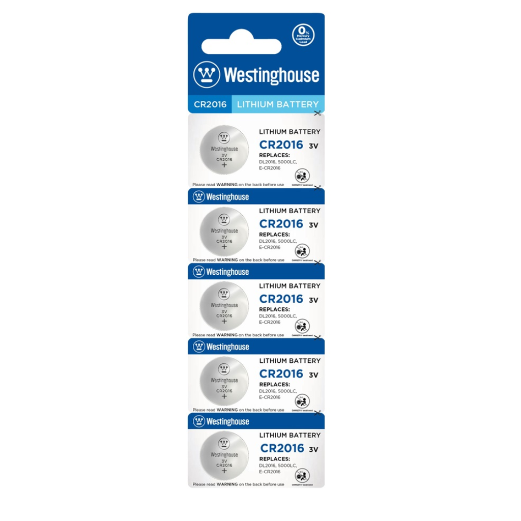 Blíster De Batería Litio CR2016 3V WESTINGHOUSE (5 Piezas)
