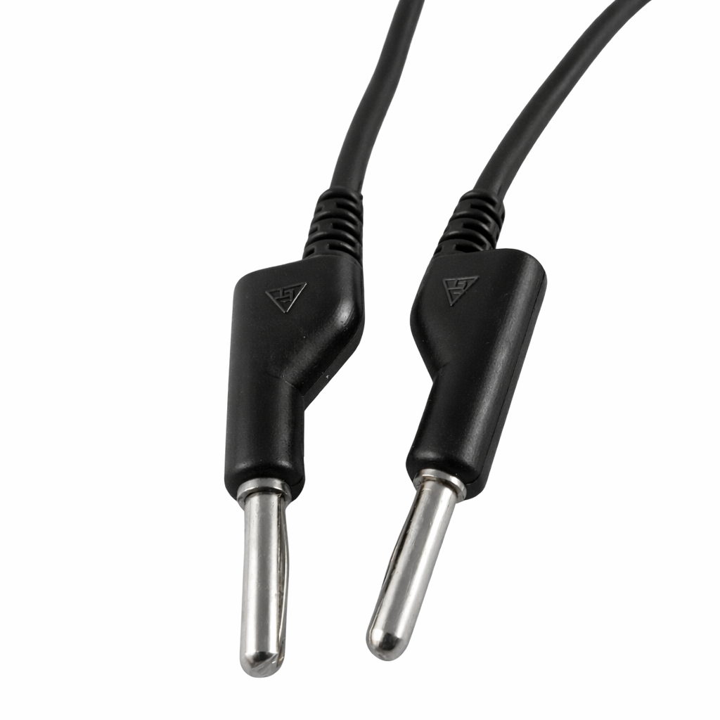 Cable Con Banana Apilable Color Negro