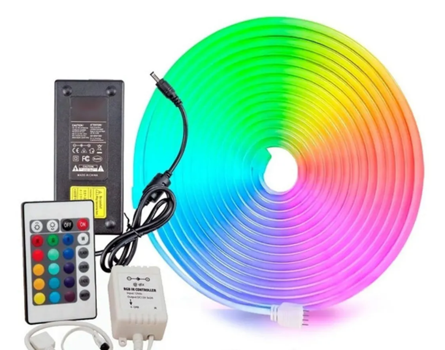 Tira LED Neon RGB 5Mm Con Control 5V