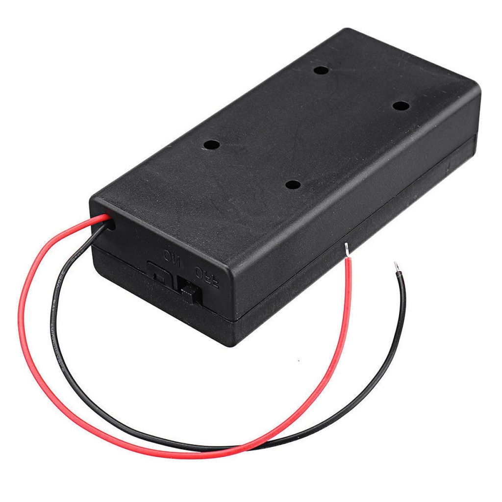 Portabateria Para 2 18650 Con Cables Tapa Y Switch