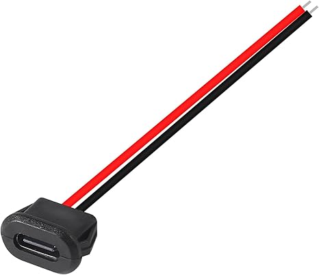 Conector Con Cable USB-C Hembra Color Negro