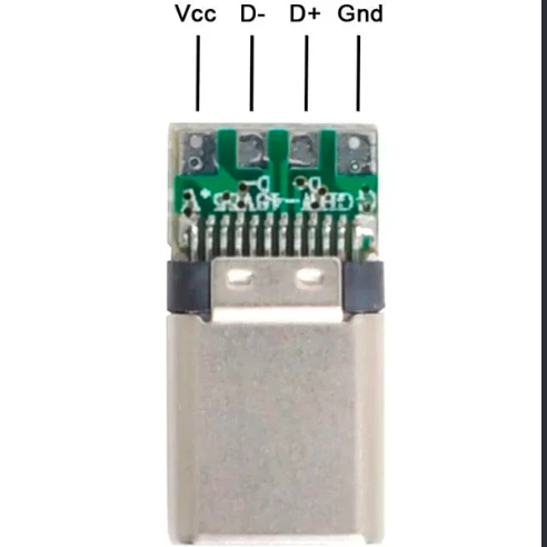 Conector Usb Tipo C Con Pcb Macho