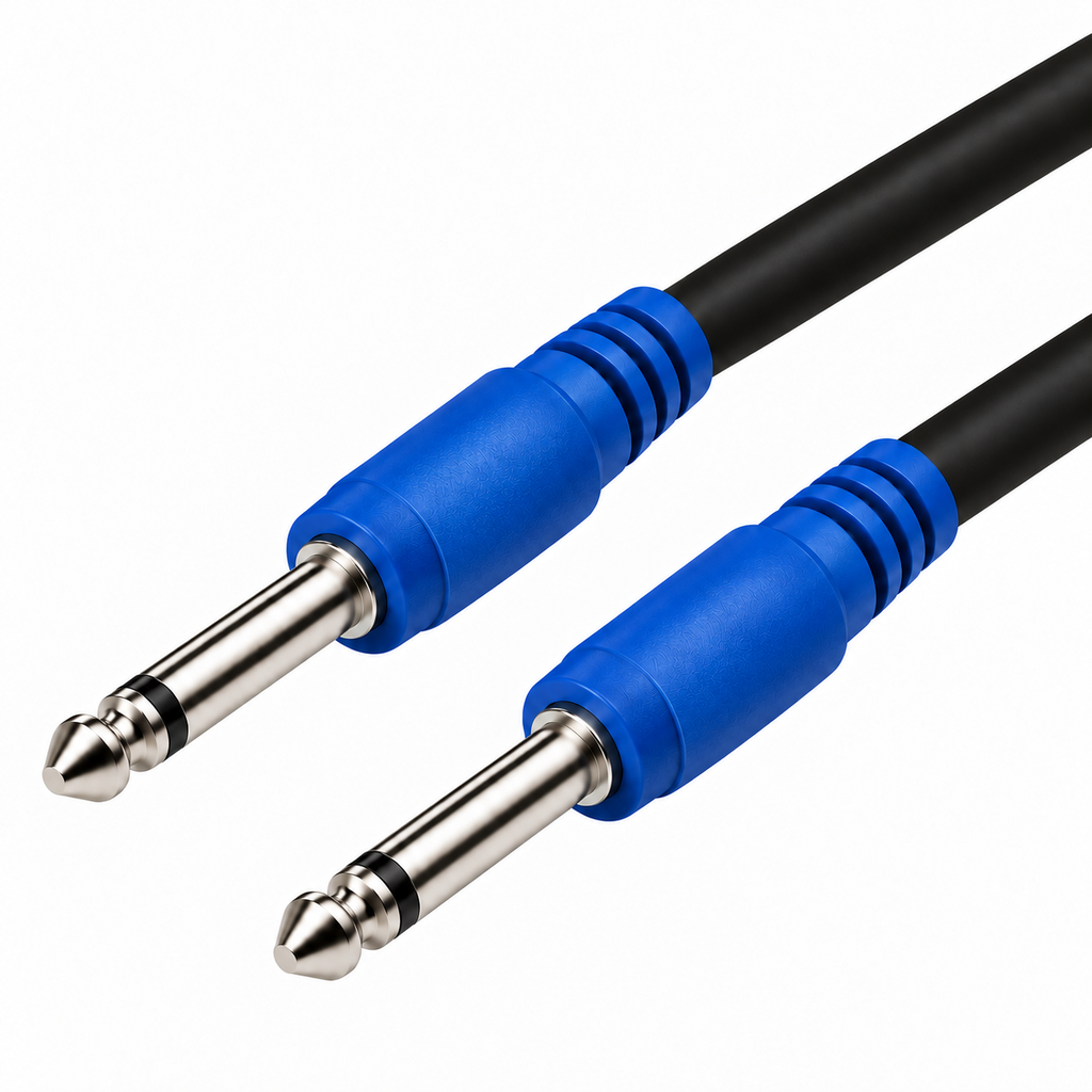 Cable Kirlin Plug De 1/4" A Plug De 1/4" 5 Metros Puntas Color Azul