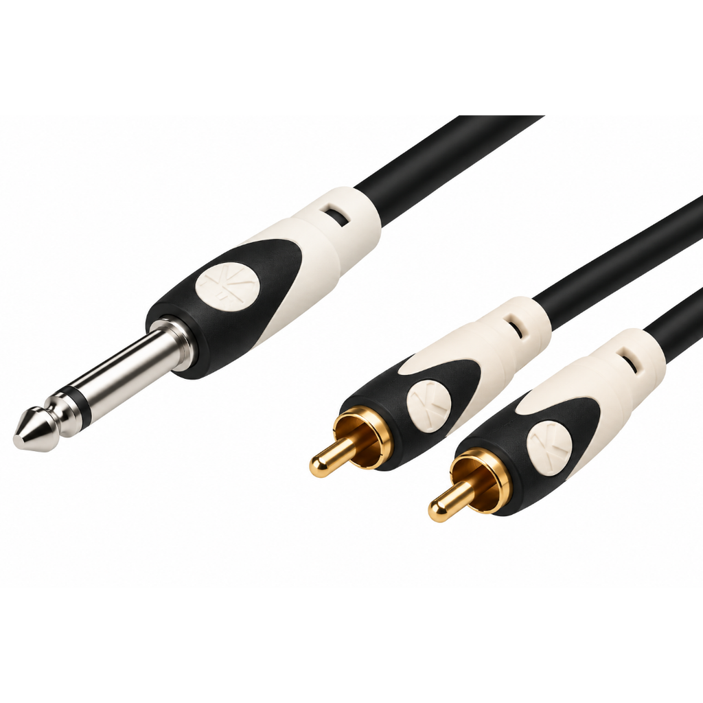 Cable 2 RCA A Plug 1/4" Mono 6 Metros
