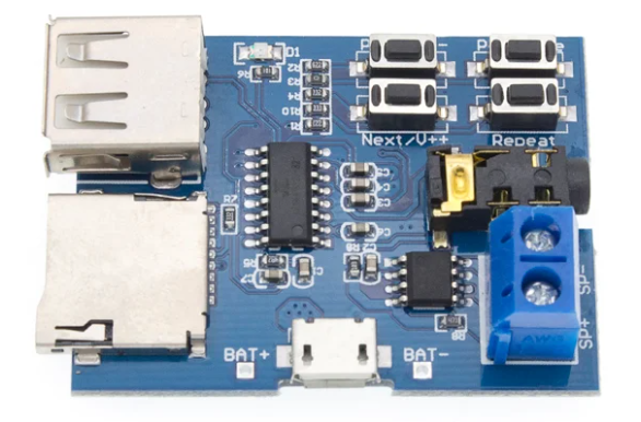 Modulo Decodificador MP3 Con Lector MicroSD y USB