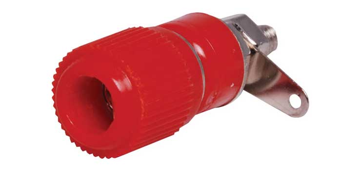Bornera Para Fuente 4mm Rojo