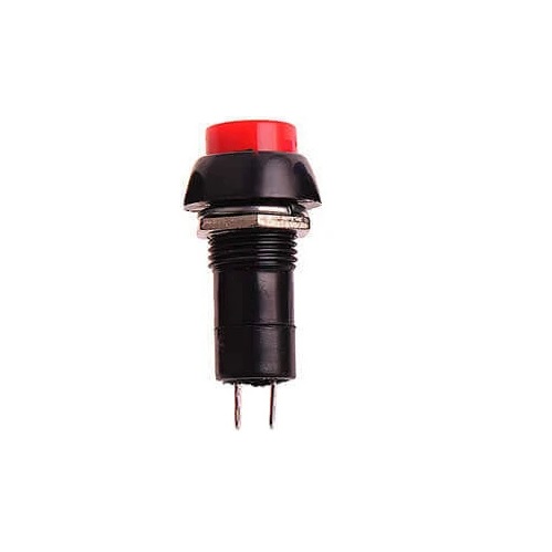 Pulsador Rojo Redondo normalmente abierto 3A 250V