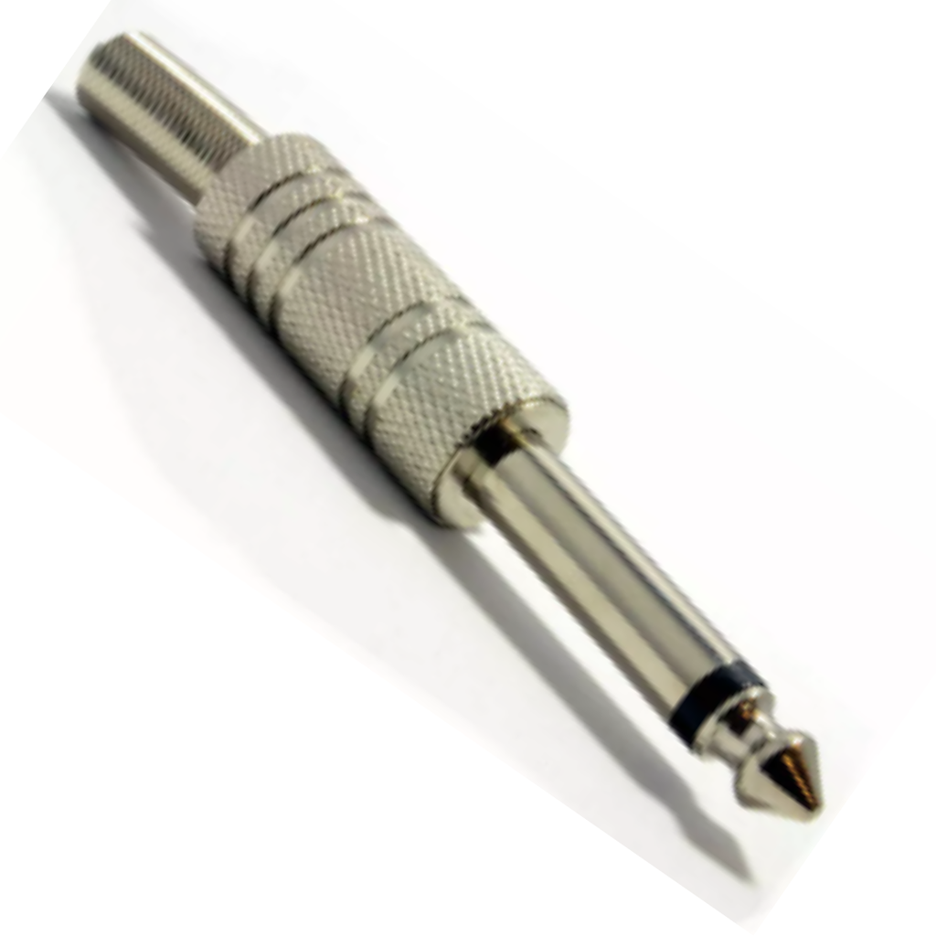 Plug De 1/4" Mono Metálico Plateado