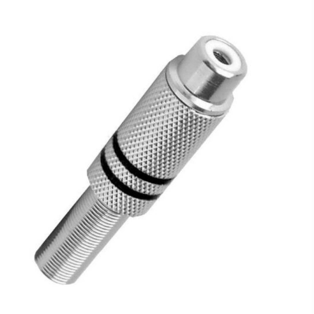 Plug Rca Metal Negro Hembra