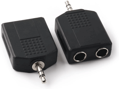 Adaptador 2 Jack De 1/4" A 1 Plug De 3.5mm Stereo De Plástico