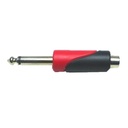 Adaptador De 1 Jack RCA A 1 Plug De 1/4" Mono Rojo y Negro