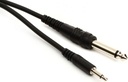 Cable negro 3.5 Stereo A 1/4 Mono Plus Audio 6 Pies