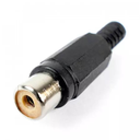 Plug Rca Plastico Color Negro Hembra