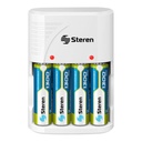 Cargador De Bateria Aaa-Aa-9 Voltios Steren Crg-020