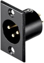 Conector XLR Macho Metálico Para Chasis Rectangular