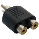 Adaptador 2 Rca Hembra A 1 Rca Macho