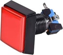 Boton Para Maquinita Rojo Cuadrado Grande Con Luz 50x50mm